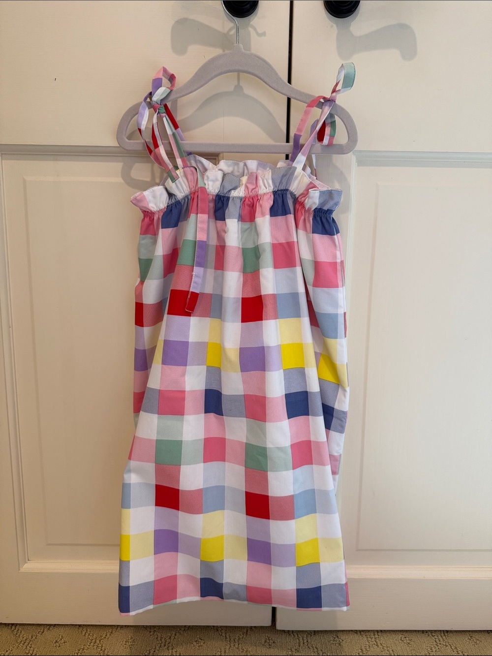NWT! Beaufort Bonnet Company! Girls Multicolor Gingham Tie-Shoulder Sundress